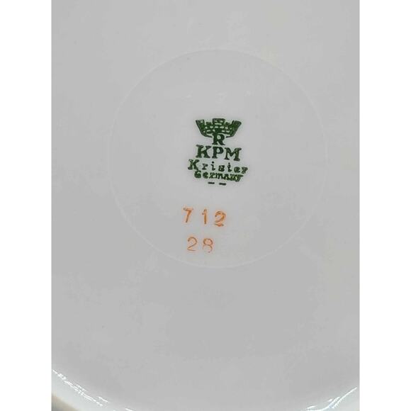 Vintage KPM Krister Germany ~ 2 Saucers ~ Gold Rose Design. - Picture 3 of 6